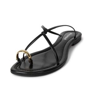 Jeffrey Campbell Black Sandals with Gold Accent